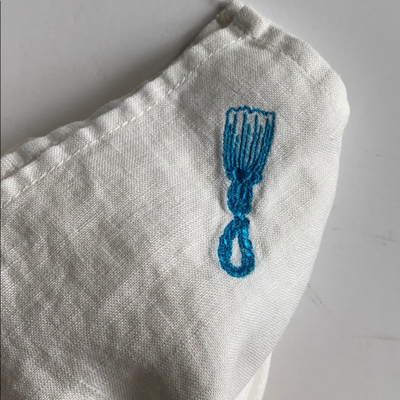 Set of 4 Linen Napkins & Napkin Rings - Picture 4 of 16